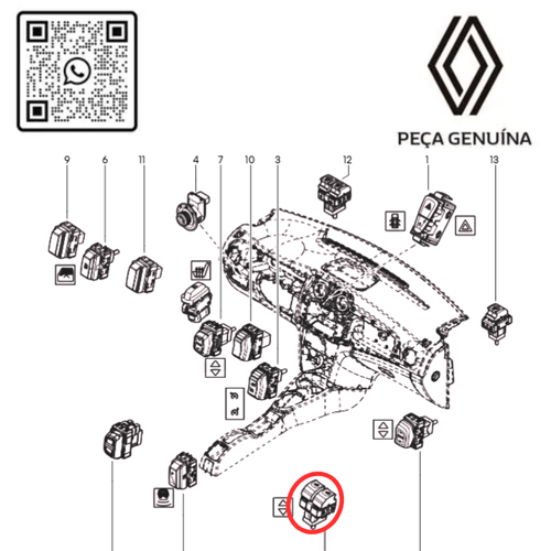 130010337R  COMANDO DE VALVULAS DE ESCAPE 1.0 12V H5D KAPTUR RN 10337R